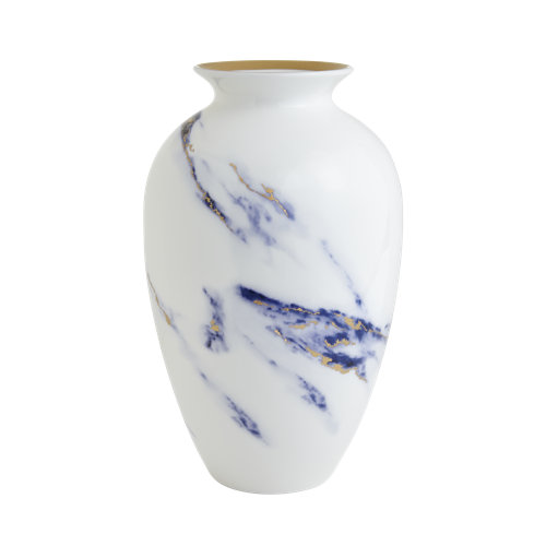Prouna Marble Azure Bone China 12" Urn Vase Wayfair